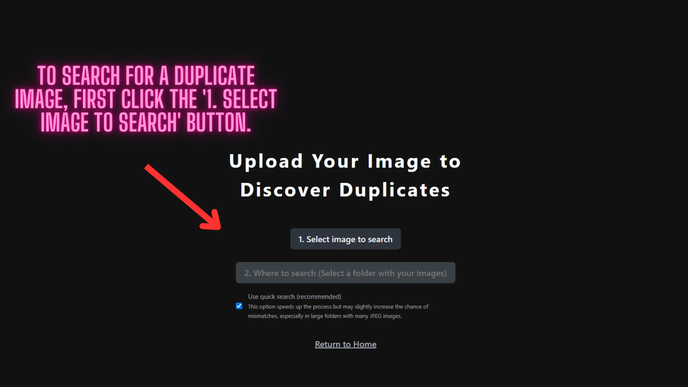 Select the Image to Search